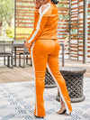 Side-Stripe Jacket & Slit Pants Set
