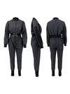 Slit Bomber Jacket & Jogger Pants Set