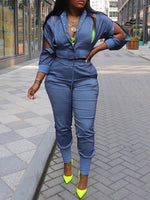 Slit Bomber Jacket & Jogger Pants Set