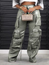 Faux-Leather Cargo Pants