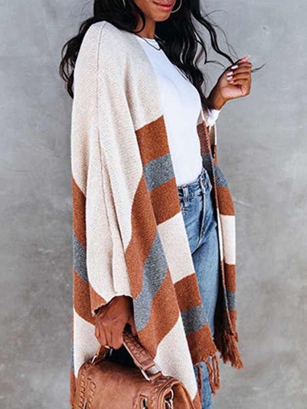 Fringe Colorblock Cape