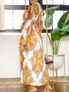 Printed Tied Pleated Dress