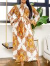 Printed Tied Pleated Dress