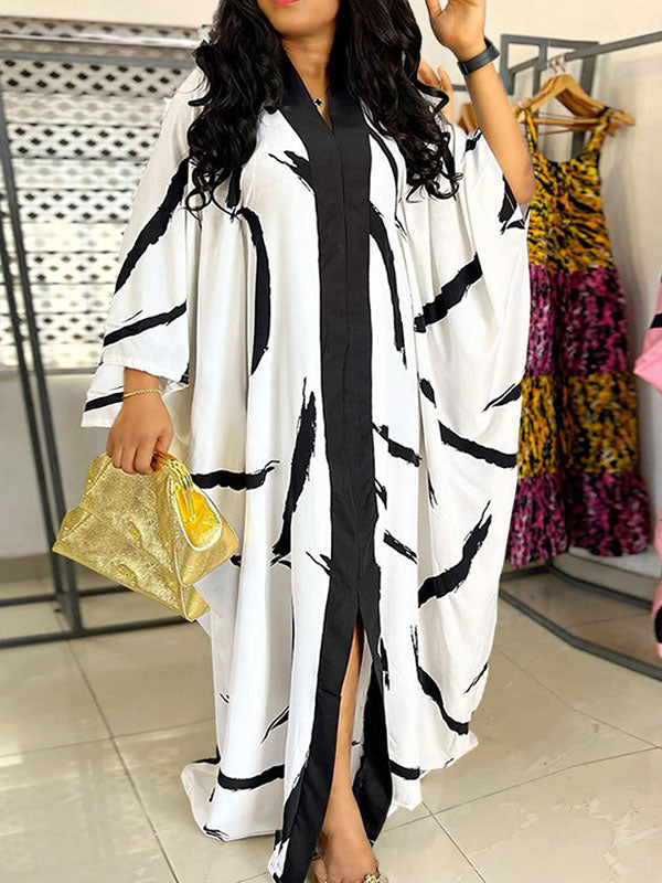Printed Slit-Front Dress