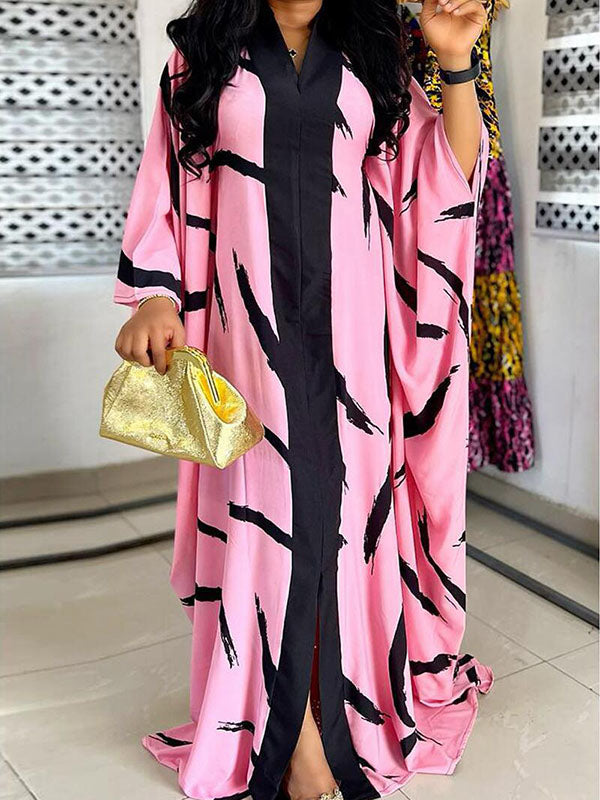 Printed Slit-Front Dress