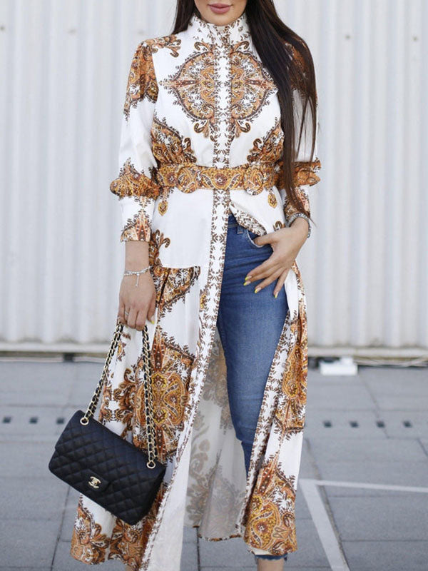 Printed Belted Shirt Dress