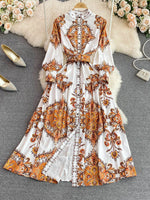 Printed Belted Shirt Dress