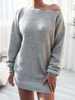Boat-Neck Knit Dress