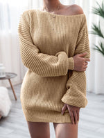 Boat-Neck Knit Dress