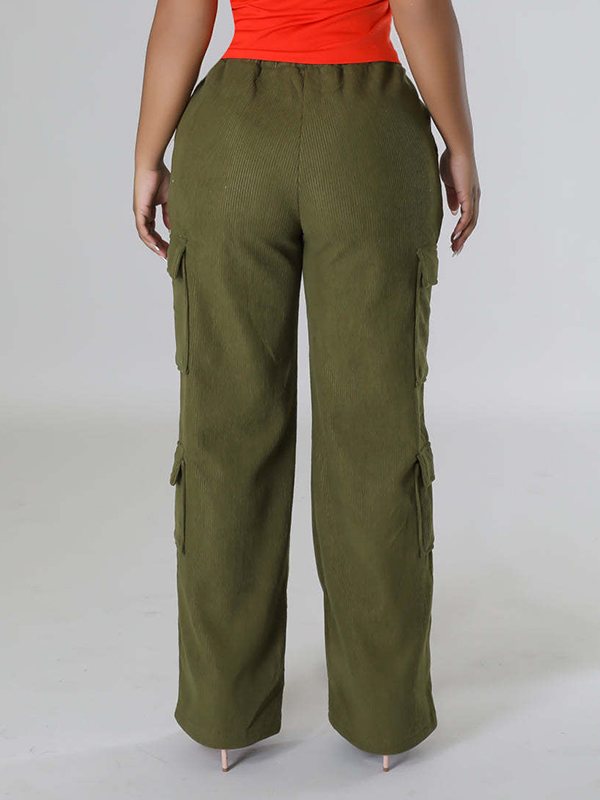 Solid Cargo Pants