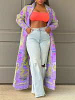 Beautiedoll Printed Open-Front Duster