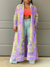 Beautiedoll Printed Open-Front Duster