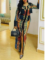 Beautiedoll Printed Fringe-Combo Zip-Front Dress