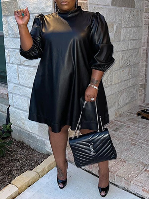 Faux Leather Dress