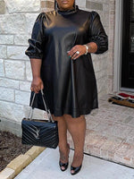 Faux Leather Dress