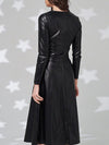 Belted Faux Leather Dress