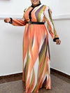 Printed Belted Maxi Dress