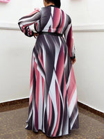 Printed Belted Maxi Dress