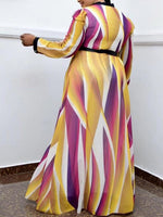 Printed Belted Maxi Dress