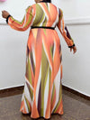 Printed Belted Maxi Dress