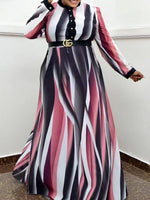 Printed Belted Maxi Dress
