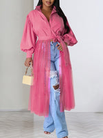 Sheer Combo Tunic Shirt