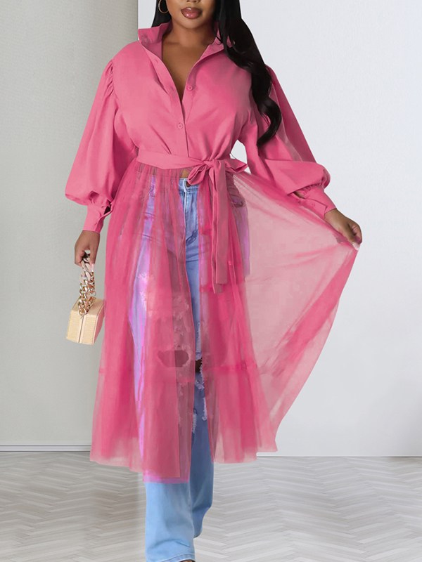 Sheer Combo Tunic Shirt