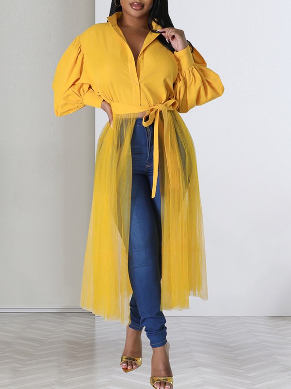 Sheer Combo Tunic Shirt