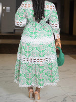 Lace Combo Printed Shirt Dress