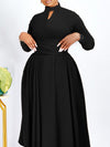 Solid Tied-Waist Midi Dress