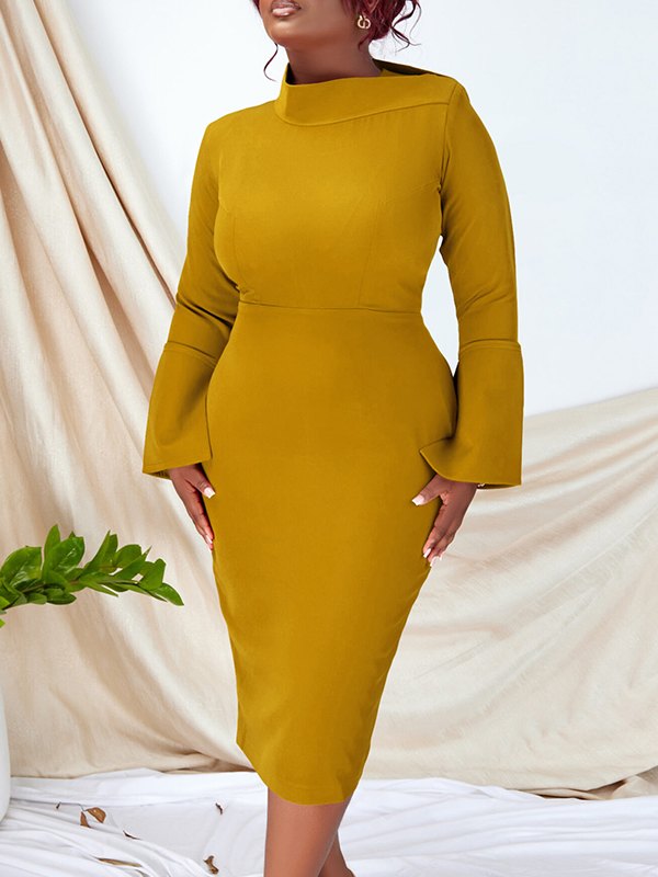 Beautiedoll Bell-Sleeve Bodycon Dress