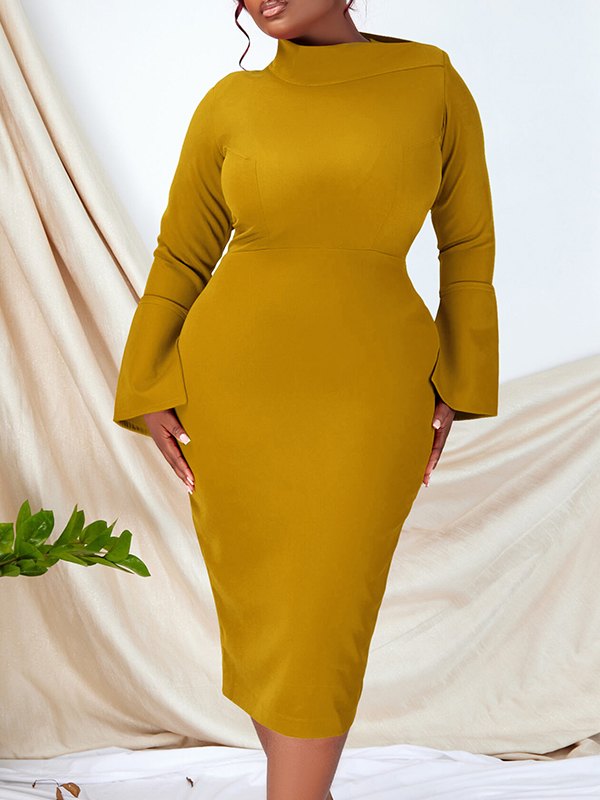 Beautiedoll Bell-Sleeve Bodycon Dress