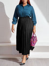 Elastic Waist Pleated Skirt