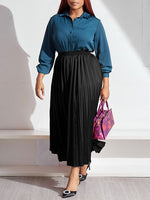Elastic Waist Pleated Skirt
