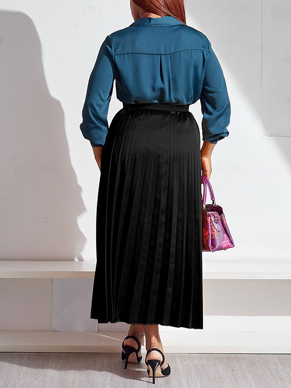Elastic Waist Pleated Skirt