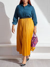 Elastic Waist Pleated Skirt