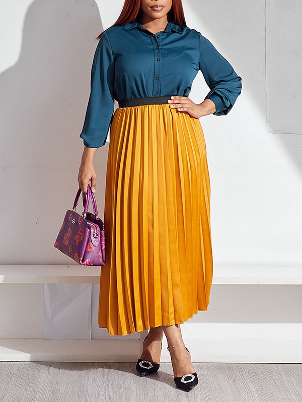 Elastic Waist Pleated Skirt