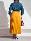 Elastic Waist Pleated Skirt