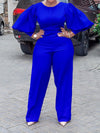 Solid Puff-Sleeve Jumpsuit