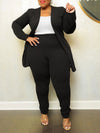 Solid Blazer & Pants Set