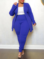 Solid Blazer & Pants Set