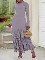 Solid Frilled Dress