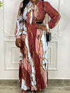 Printed Tied Pleated Dress