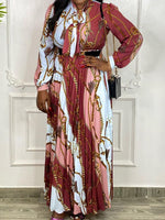 Printed Tied Pleated Dress