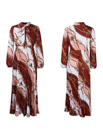 Printed Tied Pleated Dress