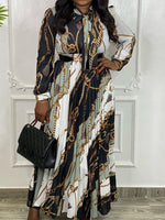 Printed Tied Pleated Dress