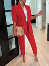 Solid Blazer & Pants Set