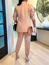 Solid Blazer & Pants Set