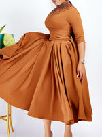 Studded Tied Midi Dress