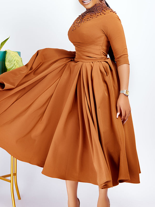 Studded Tied Midi Dress